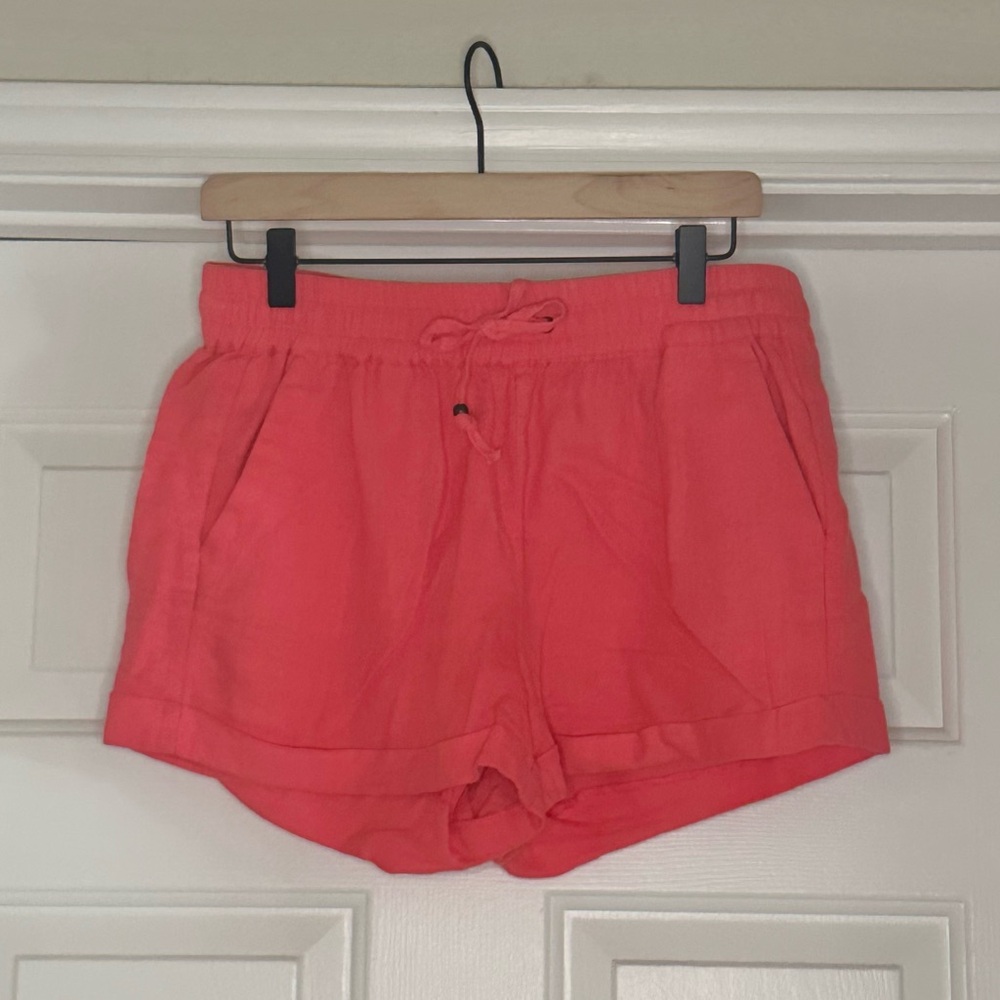 Love Tree Coral Linen Shorts
